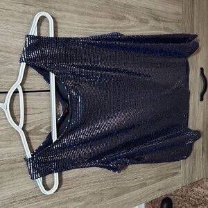 Silver/Blue sequin tank